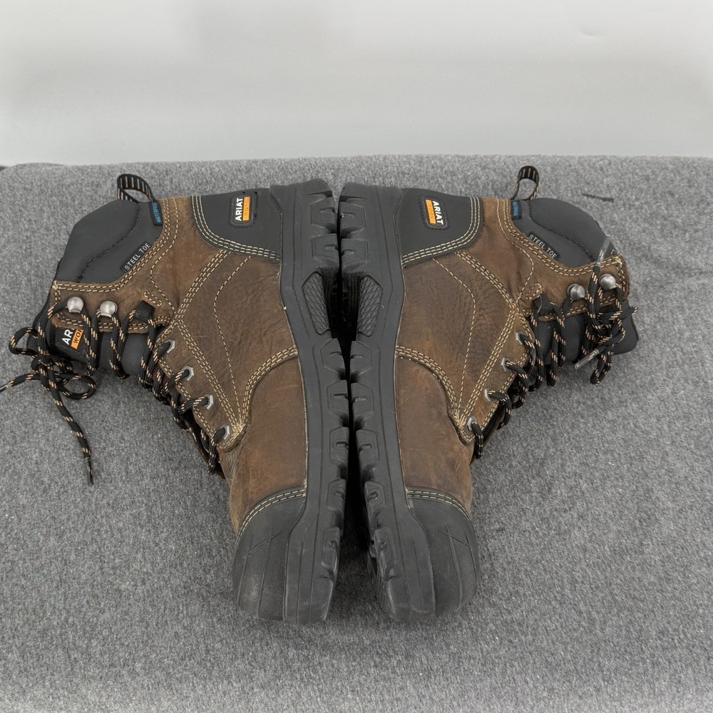 ARIAT Women's 8.5B Treadfast 6" Waterproof Steel Toe Safety Work Brown Boot - Picture 5 of 8